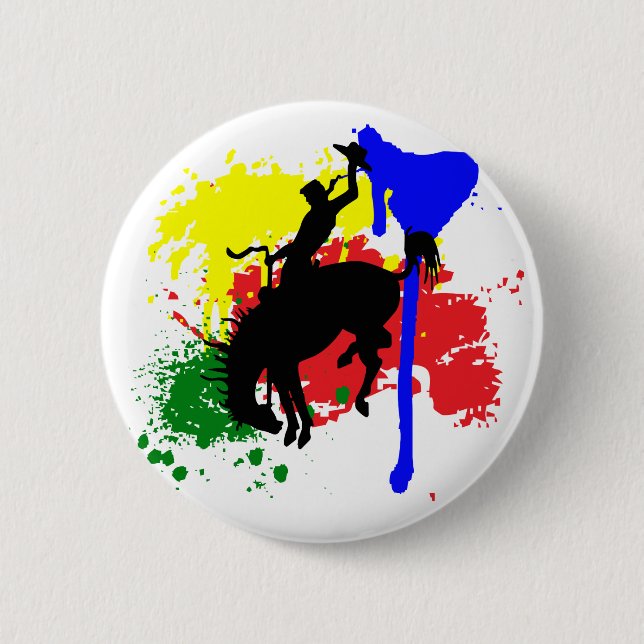 Badge Rond 5 Cm Peinture rodéo (Devant)