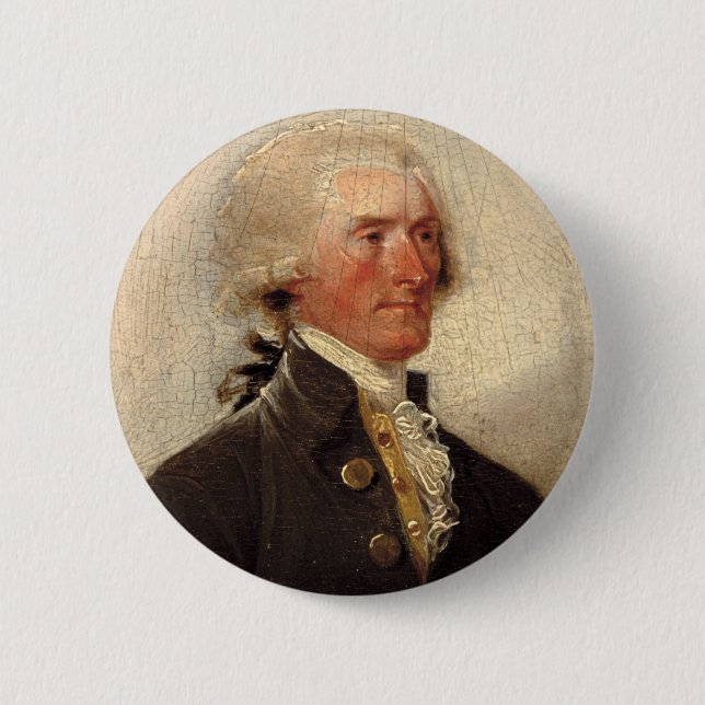 Badge Rond 5 Cm Peinture rustique de Thomas Jefferson (Devant)