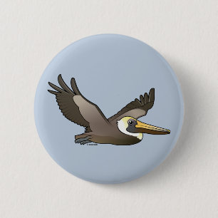 Badge Rond 5 Cm Pélican Brown volant