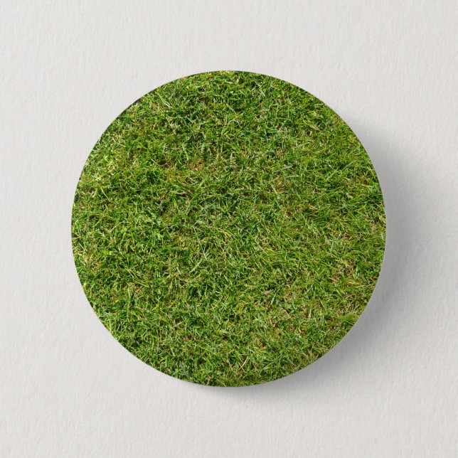 Badge Rond 5 Cm Pelouse drôle d'herbe verte (Devant)