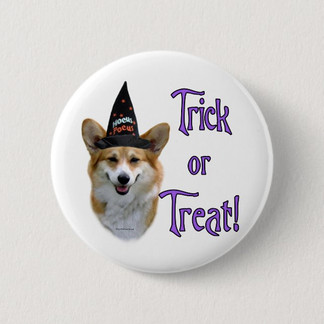 Badge Rond 5 Cm Pembroke Welsh Corgi Trick (Devant)
