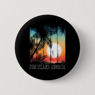 Badge Rond 5 Cm Pen Island Georgia Beach Palms Surf de vacances Su
