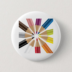 Badge Rond 5 Cm Pencils colorés
