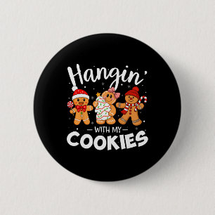 Badge Rond 5 Cm Pendant avec mes biscuits femmes pain d'épice Noël