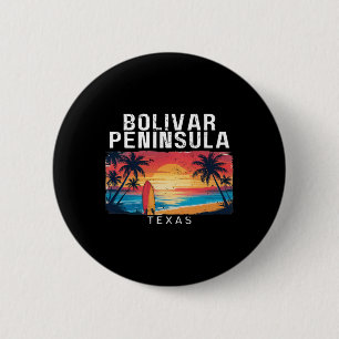 Badge Rond 5 Cm Péninsule de Bolivar Texas Hommes Femmes Surfant _