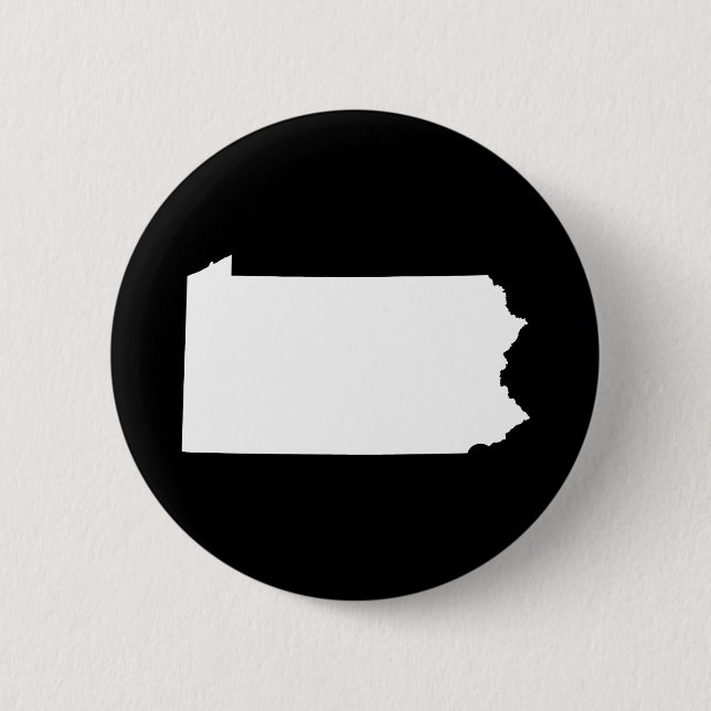 Badge Rond 5 Cm Pennsylvanie en blanc et noir (Devant)