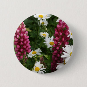 Badge Rond 5 Cm Pensée à vous fleurs florales