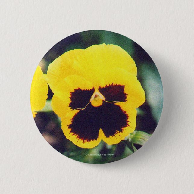 Badge Rond 5 Cm Pensée jaune (Devant)