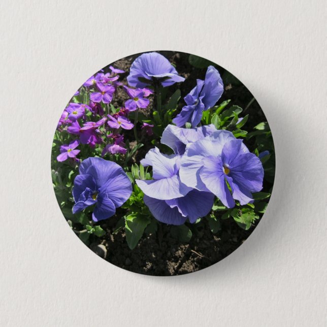 Badge Rond 5 Cm Pensées pourpres timides (Devant)