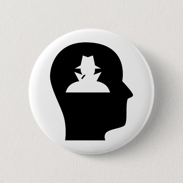 Badge Rond 5 Cm Penser à l'espionnage (Devant)