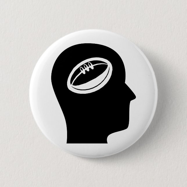 Badge Rond 5 Cm Penser au rugby (Devant)