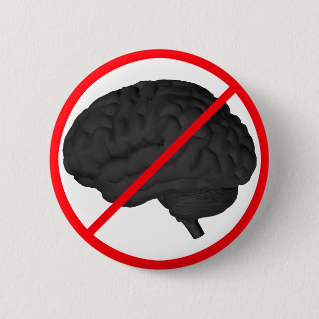 Badge Rond 5 Cm Penser interdit ! (Devant)