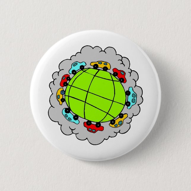 Badge Rond 5 Cm Pensez aux voitures électriques (Devant)