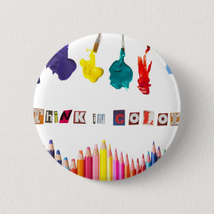 Badge Rond 5 Cm pensez en couleurs