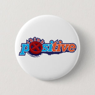 Badge Rond 5 Cm Pensez le porte - clé et le bouton positifs