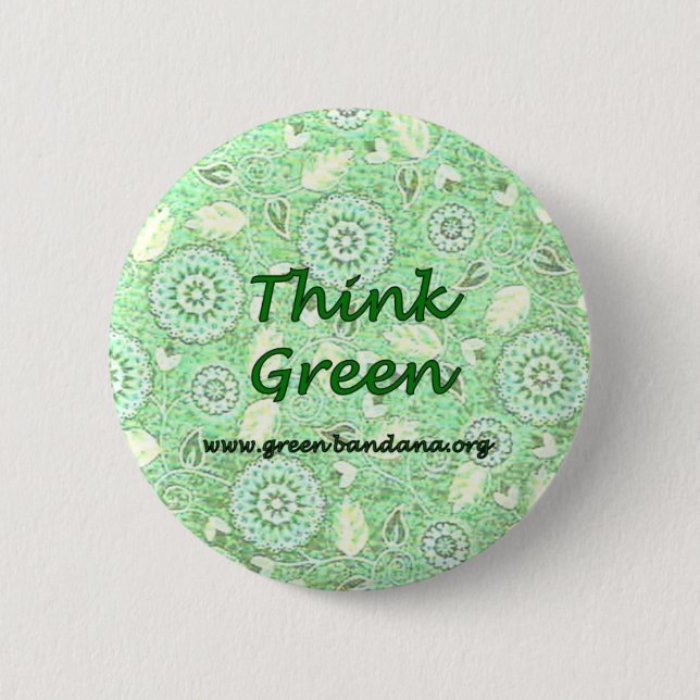 Badge Rond 5 Cm Pensez le vert (Devant)