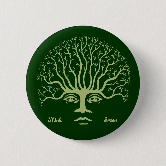 Badge Rond 5 Cm Pensez le vert II (Devant)