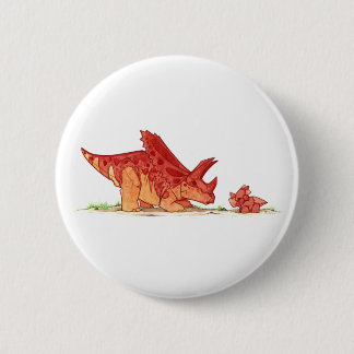 Badge Rond 5 Cm Pentaceratops et jouet