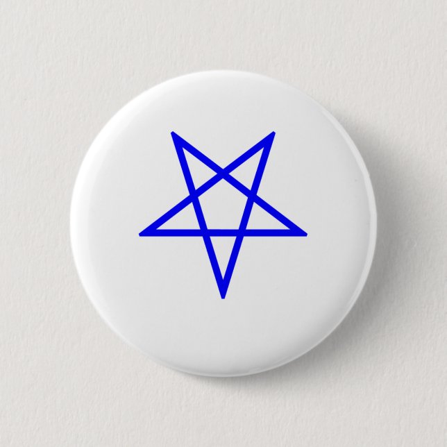 Badge Rond 5 Cm Pentagone étoilé bleu inversé (Devant)