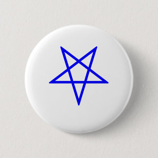 Badge Rond 5 Cm Pentagone étoilé bleu inversé