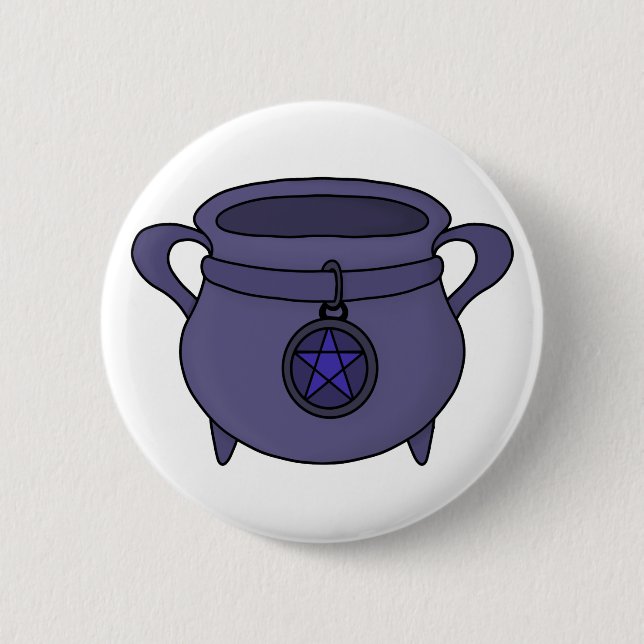 Badge Rond 5 Cm Pentagram Pentacle Cauldron (Devant)