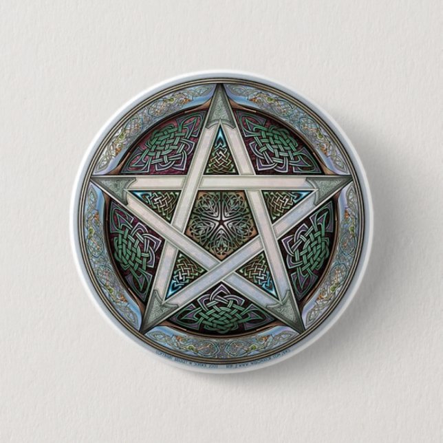Badge Rond 5 Cm Pentagramme (Devant)