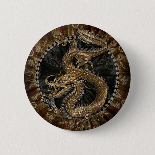 Badge Rond 5 Cm Pentagramme dragon (Devant)