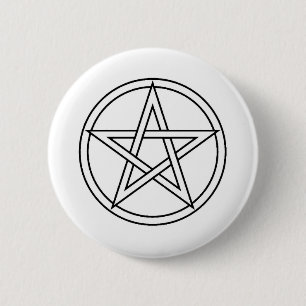 Badge Rond 5 Cm Pentagramme noir