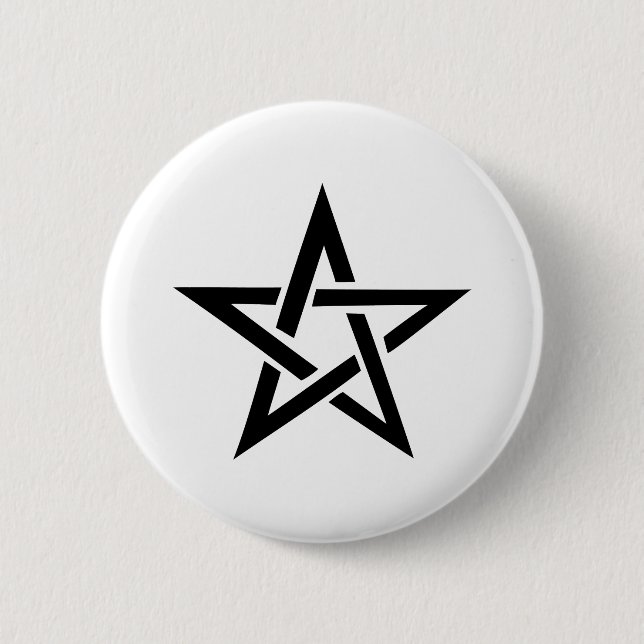 Badge Rond 5 Cm pentagramme noir diable 666 (Devant)
