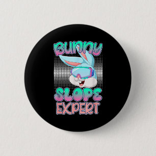 Badge Rond 5 Cm pente de lapin expertes skieuses ski femmes neige