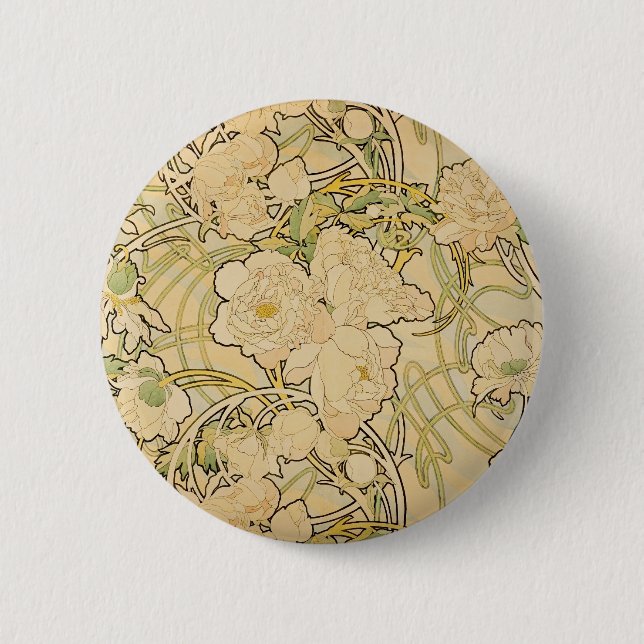 Badge Rond 5 Cm Peonies 1897 (Devant)