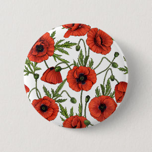 Badge Rond 5 Cm Pépites, rouge et vert sur blanc