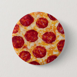 Badge Rond 5 Cm Pepperoni Pizza Hot et Yummy!