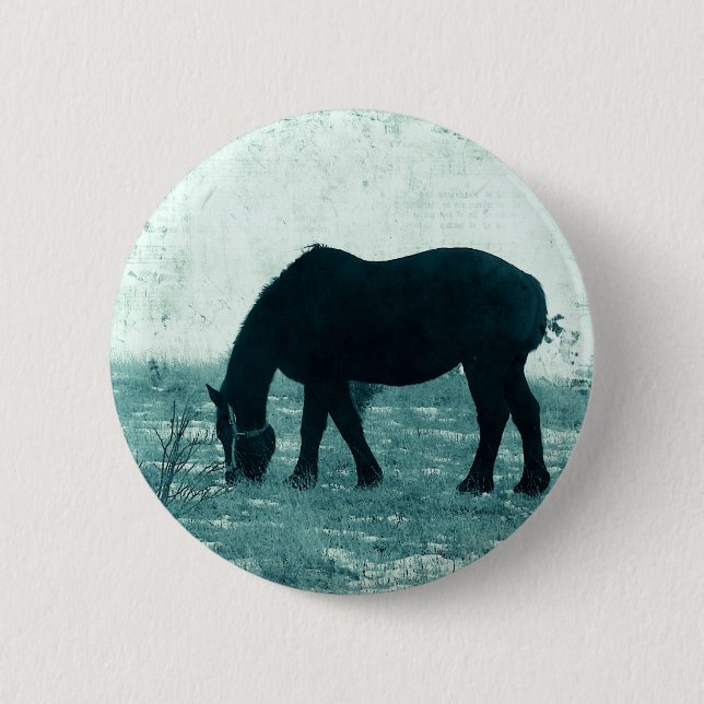 Badge Rond 5 Cm Percheron d'hiver (Devant)