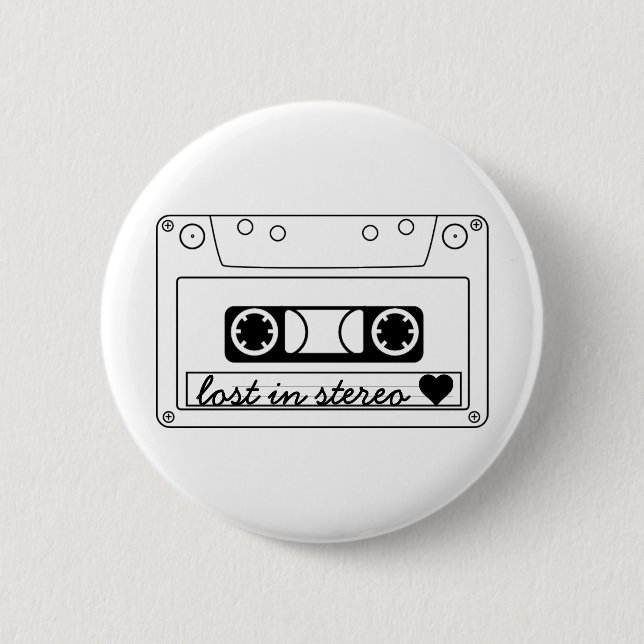 Badge Rond 5 Cm Perdu dans l'enregistreur à cassettes classique (Devant)