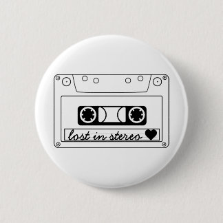 Badge Rond 5 Cm Perdu dans l'enregistreur à cassettes classique