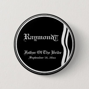 Badge Rond 5 Cm Père blanc noir classique personnalisable de jeun