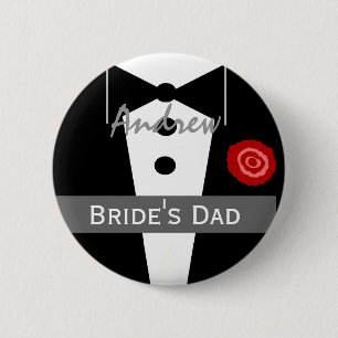 Badge Rond 5 Cm PÈRE de épouser nommé fait sur commande de Tux