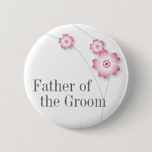 Badge Rond 5 Cm Père de fleurs de cerisier du bouton de marié