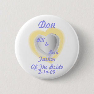 Badge Rond 5 Cm Père de la Bouton-Personnaliser de jeune mariée