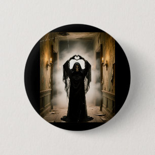 Badge Rond 5 Cm Père drôle journée fantôme cœur mains visage effra