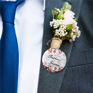 Badge Rond 5 Cm PÈRE DU GROOM Fleurs tropicales Mariage