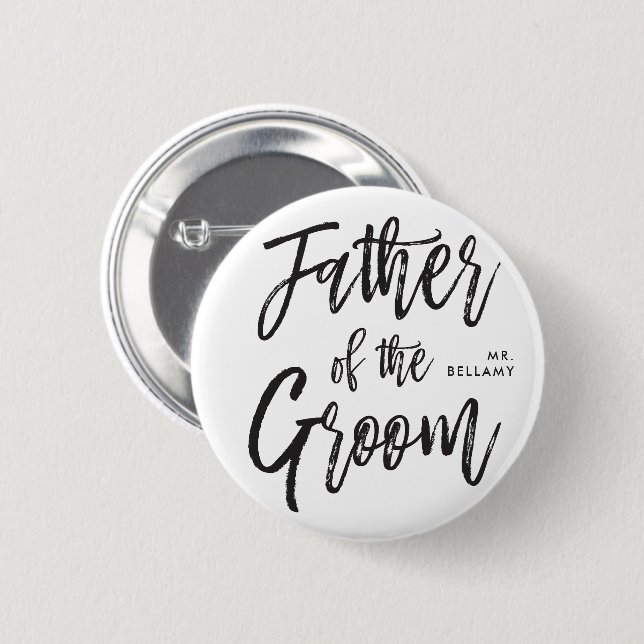 Badge Rond 5 Cm Père du mariage fait sur commande de style de (Devant & derrière)