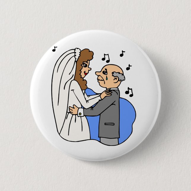 Badge Rond 5 Cm Père Fille Mariage Réception Chanson Danse (Devant)