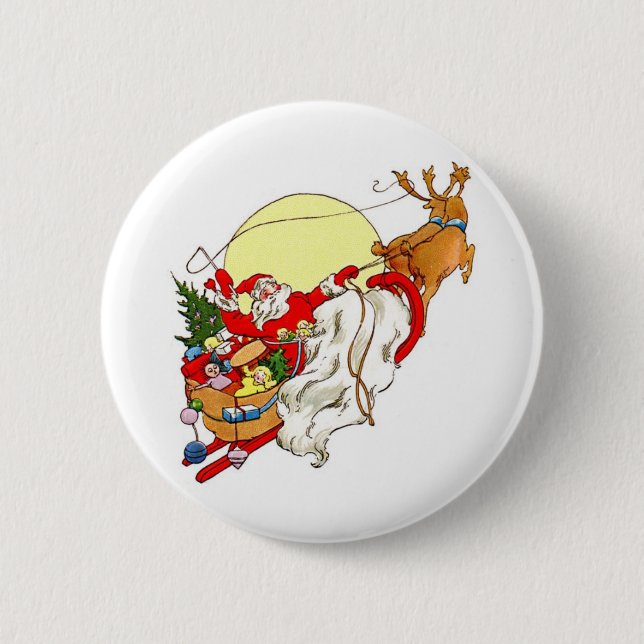 Badge Rond 5 Cm Père Noël (Devant)