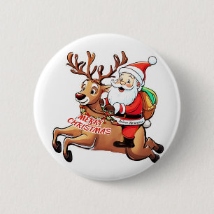 Badge Rond 5 Cm Père Noël