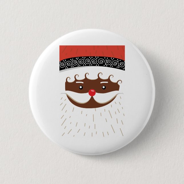 Badge Rond 5 Cm père Noël afro-américain (Devant)