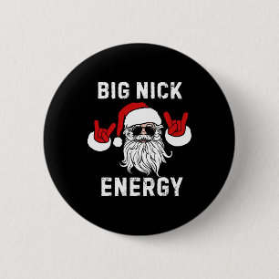 Badge Rond 5 Cm Père Noël amusant Grande énergie Nick Père Noël Vi