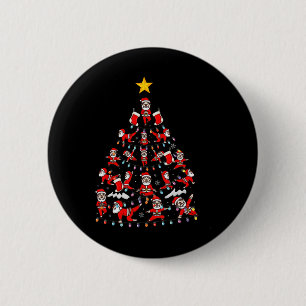 Badge Rond 5 Cm Père Noël arbre pose de yoga Yoga Santa Noël Yo