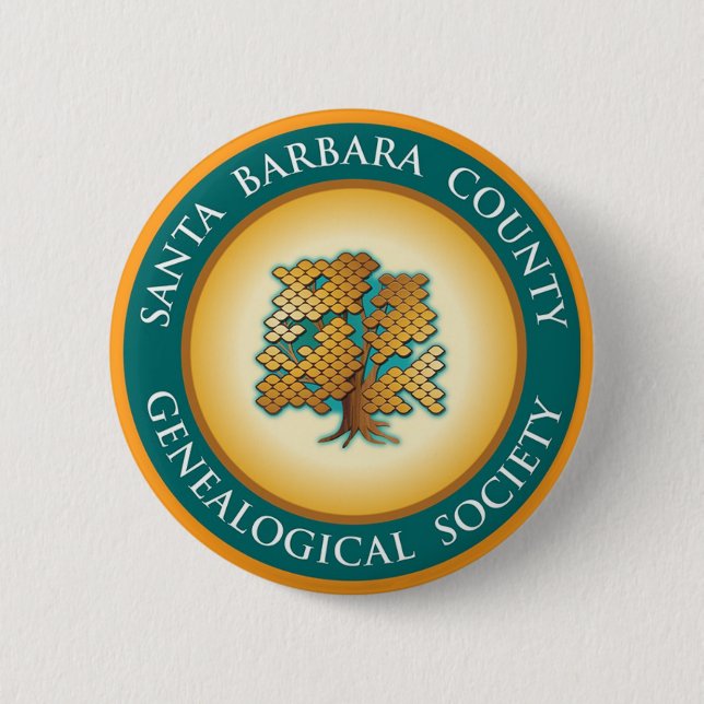Badge Rond 5 Cm Père Noël Barbara Genealogical Society Button / Pi (Devant)